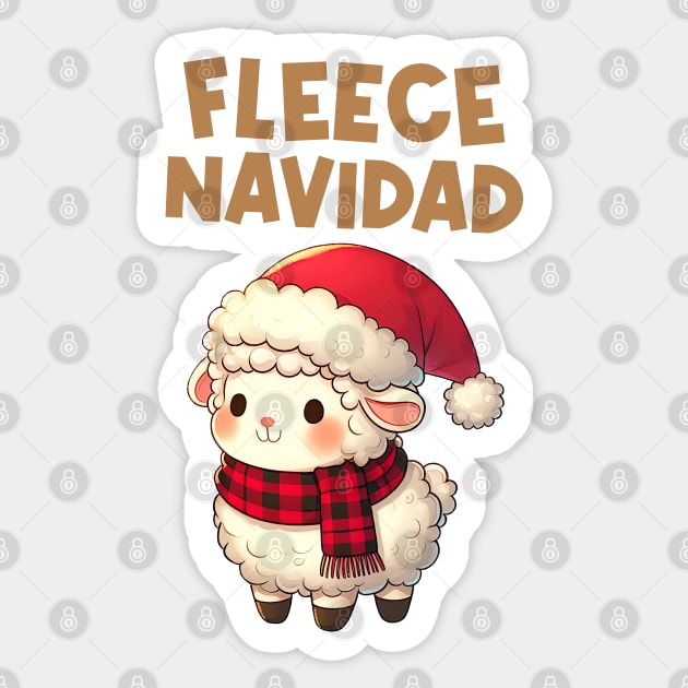 Fleece Navidad Cute Christmas Sheep Sticker by Takeda_Art